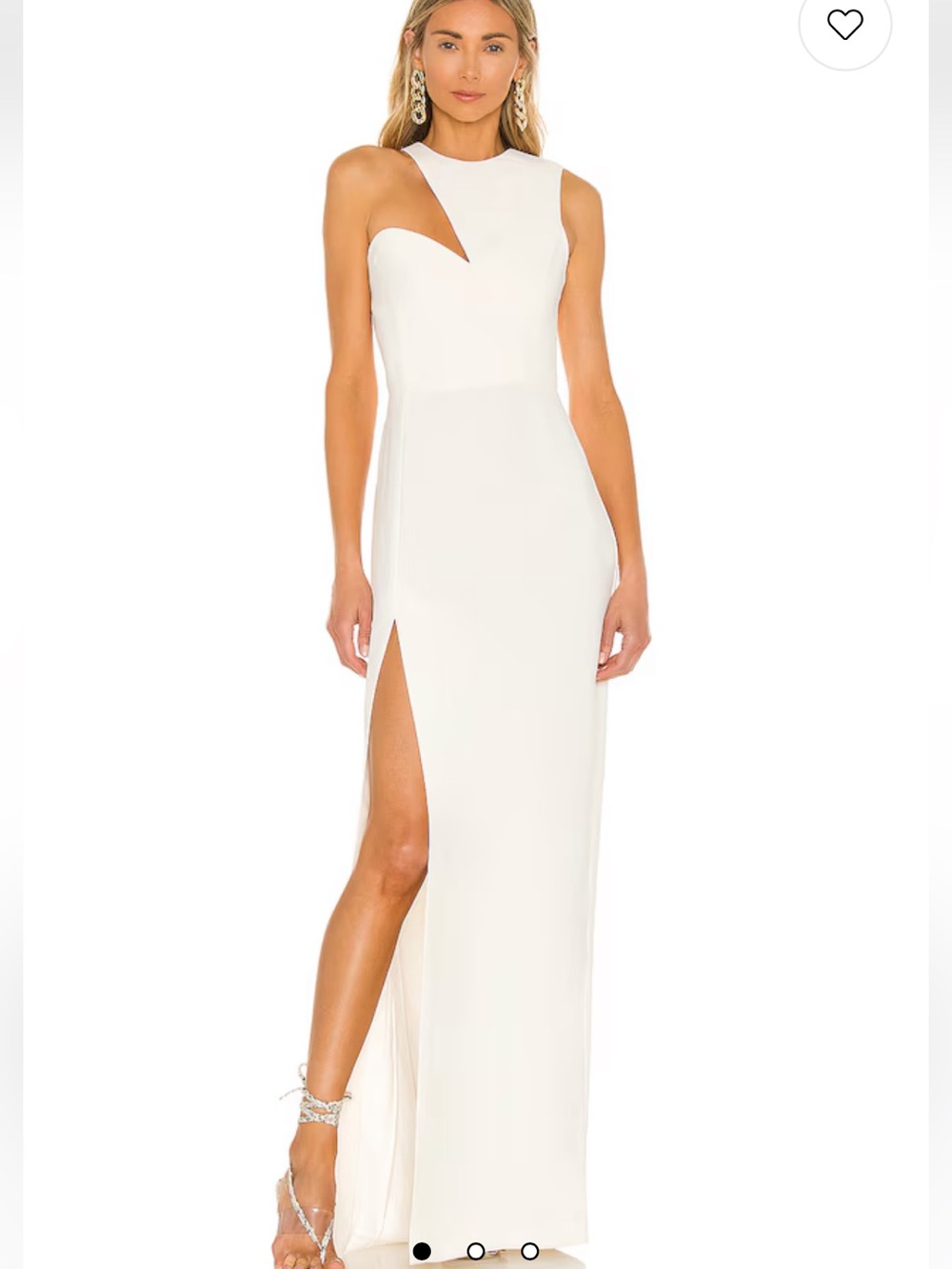 Amanda Uprichard Cream Asymmetric Maxi Skirt with High Side Slit